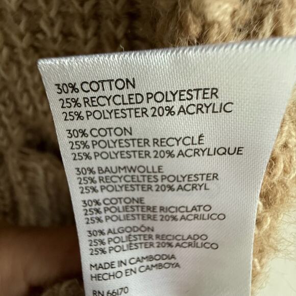 Sweater Vest Women S Beige Oversized Chunky Knit Button Front Pocket Sweater Y2K - Picture 10 of 10